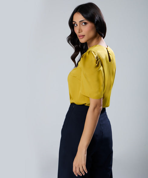 Satin Short Sleeve Top