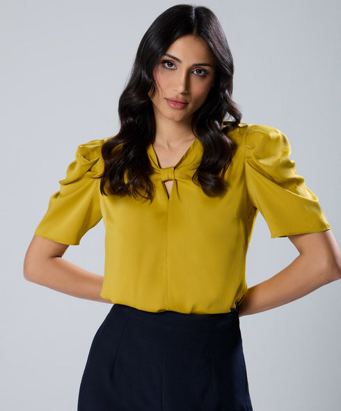 Satin Short Sleeve Top