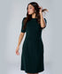High Neck Midi Length Formal Green Dress
