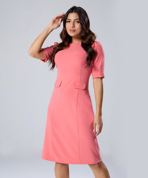 High Neck Midi Length Formal Dress