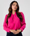 Neck Pleated Chiffon Top