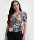 Vneck Half Sleeve Printed Peplum Top
