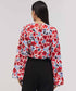 Flared Sleeve Printed Red Top
