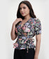 Vneck Half Sleeve Printed Peplum Top