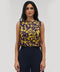 Sleeveless Abstract Printed Chiffon Top