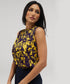 Sleeveless Abstract Printed Chiffon Top