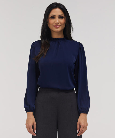 Long Sleeve Neck Detailed Top