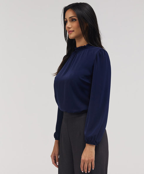 Long Sleeve Neck Detailed Top