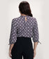 Neck Detailed Half Sleeve Printed Top