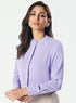 Straight Cut Mandarin Collar Long Sleeve Top