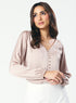 Deep VNeck Long Sleeve Light Brown Top