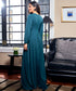 Long Sleeve Green Colour Chiffon Maxi