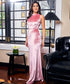 High Neck Sleeveless Pink Velvet Maxi Dress