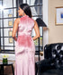 High Neck Sleeveless Pink Velvet Maxi Dress