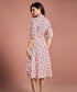 Printed Half Sleeve Aline Chiffon Dress
