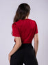 Short Sleeve Frilled Top-Red