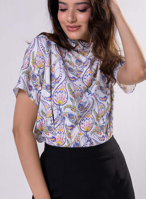 Raglan Sleeve Printed Top