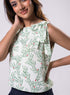 Sleeveless Printed Top With A Bow