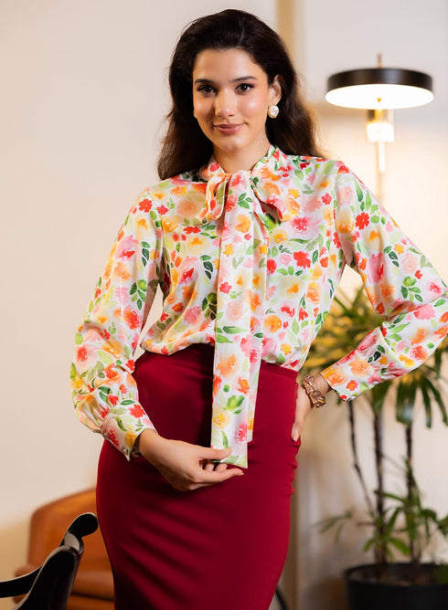 Body Con Ponte Skirt - Maroon