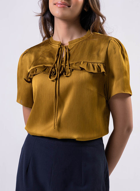 Short Sleeve Frilled Top