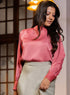 Long Sleeve High Neck Satin Top