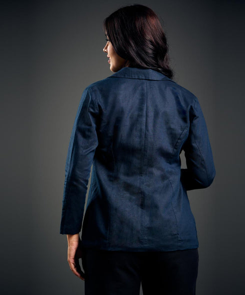 Linen Ladies Blue Blazer