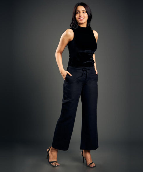 Black Comfortable Linen Pant