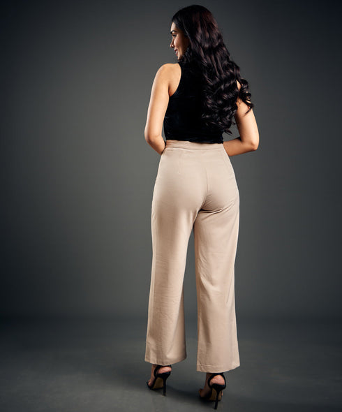 Flared Out Formal Beige Pant