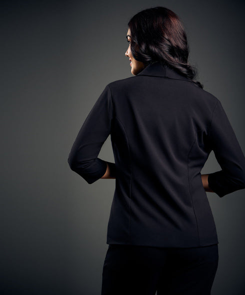 3/4 Sleeve Black Office Blazer