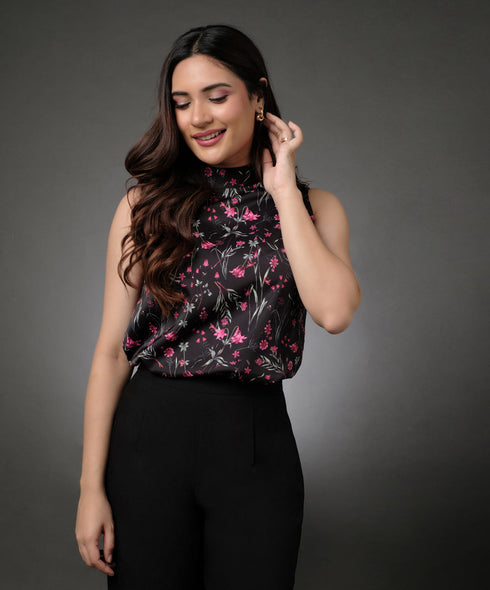 Long Sleeve Black And White Top