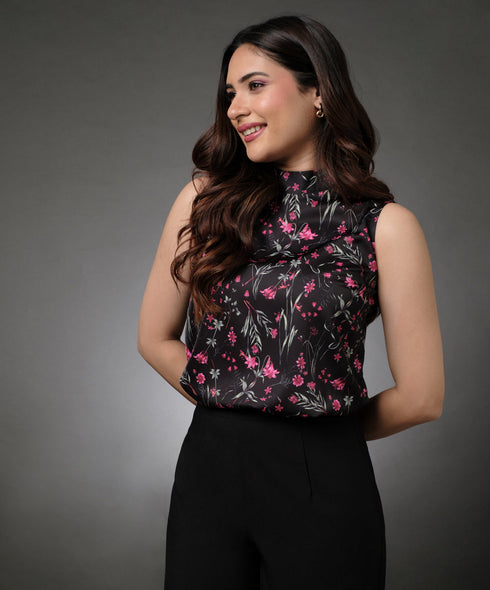 Long Sleeve Black And White Top