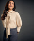 Neck Tie Long Sleeve Detailed Top
