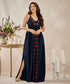Embroidered Strappy Blue Maxi