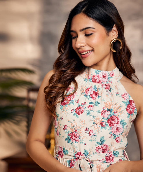 Mid Skirt Elegant Tied Ruffled Dress