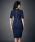 Half Sleeve Panel Bodycon Blue Dress
