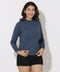 Basic Crew Neck Long Sleeve Blue Tshirt
