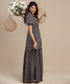 Sleeve Detailed Maxi Dress With Collar