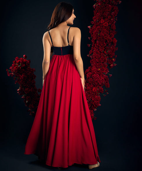 Two Tone Chiffon Tube Maxi