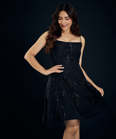 Bling Lace Black Dress