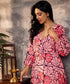 Floral Print Lantern Sleeve Pink Dress