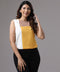 Three Panel Sleeveless Yellow Chiffon Top