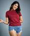 Basic Crew Neck Maroon Tshirt