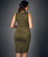 Vneck Sleeveless Bodycon Khaki Dress