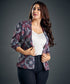 Black, White And Red Printed Blazer