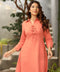 Eyelet Detailed Collared Linen Pink Dress