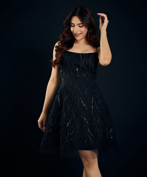 Bling Lace Black Dress