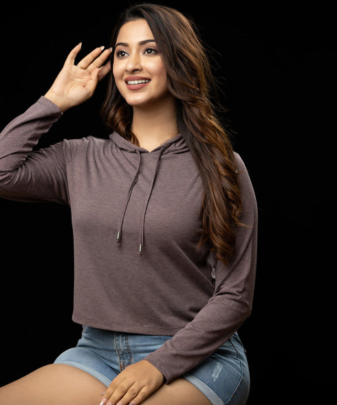 Dark Purple Long Sleeve Hoodie