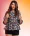 Split Sleeve Floral Peplum Top