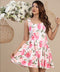 Waistless Sleeveless Scoop Neck Printed Dress