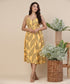 Mustard Printed Chiffon Dress